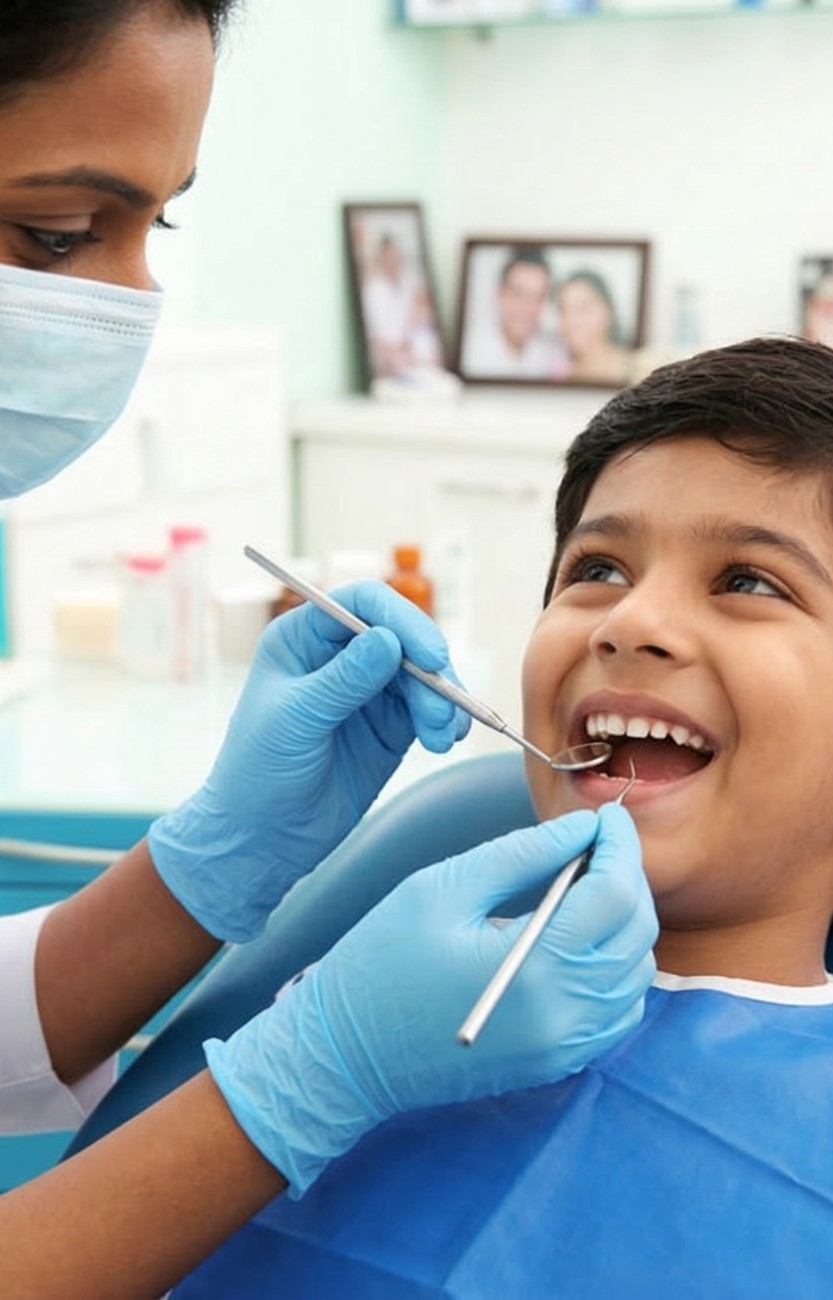 Modern dental clinic interior at Hariharan Dental Clinic, Chennai